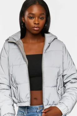 Reflective Hooded Puffer Jacket
