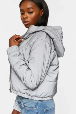 Reflective Hooded Puffer Jacket