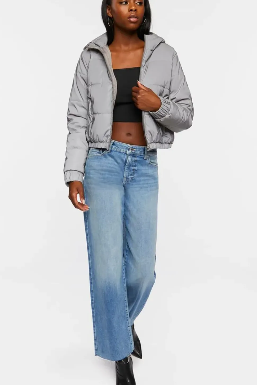 Reflective Hooded Puffer Jacket
