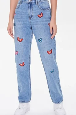 Relaxed Butterfly Patch Jeans