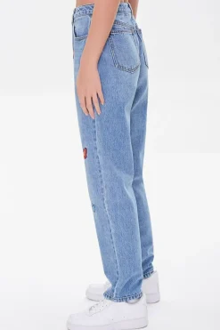 Relaxed Butterfly Patch Jeans