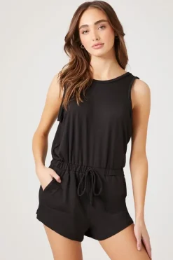 Relaxed Drawstring Tank Romper