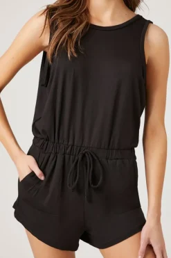 Relaxed Drawstring Tank Romper