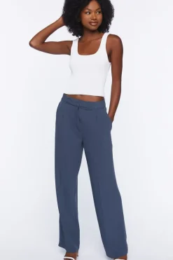 Relaxed High-Rise Crepe Pants