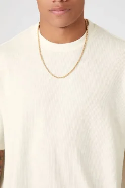 Relaxed Rib-Knit Crew Tee