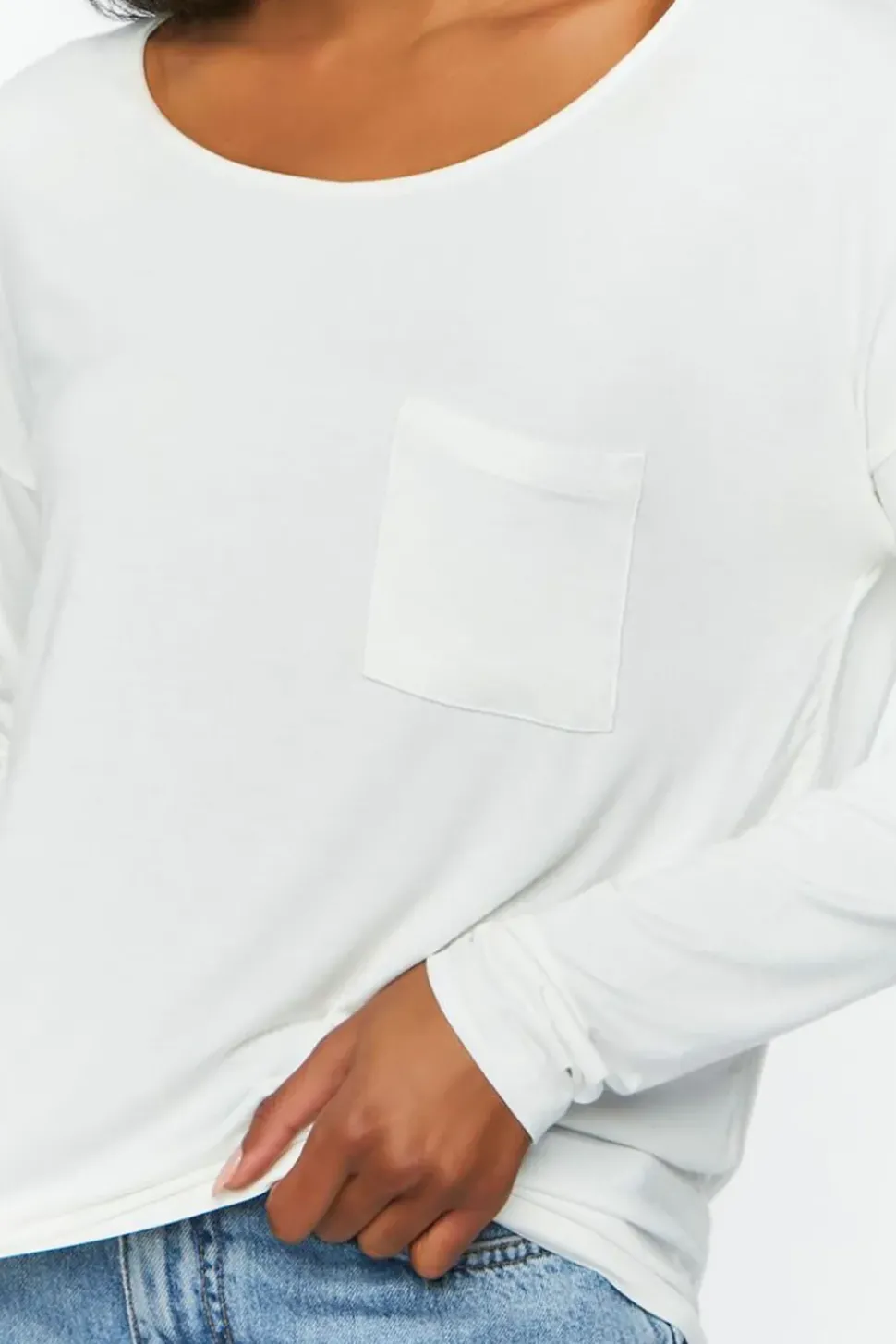 Relaxed Scoop-Neck Long-Sleeve Top