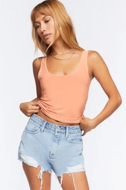Retro Frayed Distressed Denim Shorts
