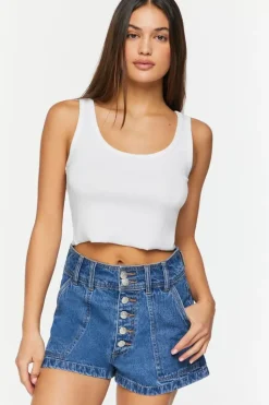 Retro High-Rise Denim Shorts
