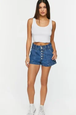 Retro High-Rise Denim Shorts