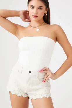 Retro High-Rise Denim Shorts