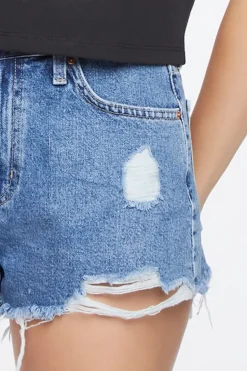 Retro High-Rise Denim Shorts