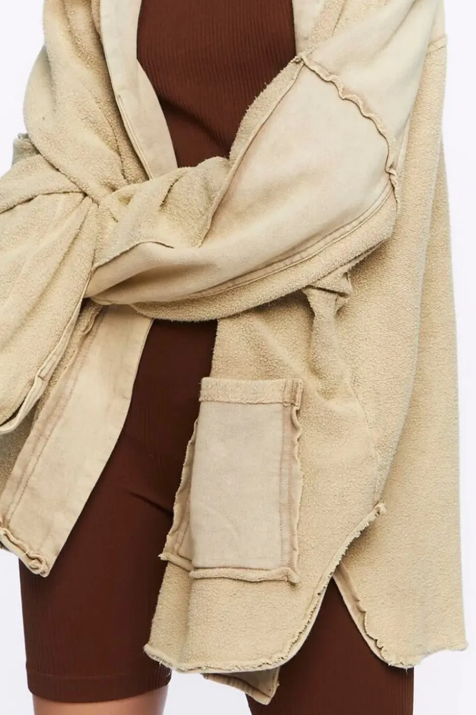 Reverse Fleece Cardigan