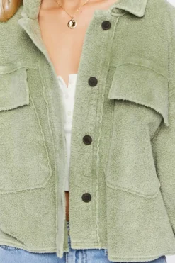 Reverse Fleece Cropped Shacket
