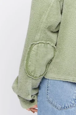 Reverse Fleece Cropped Shacket