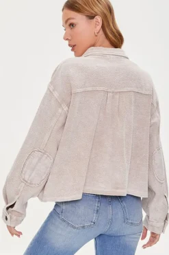 Reverse Fleece Drop-Sleeve Jacket