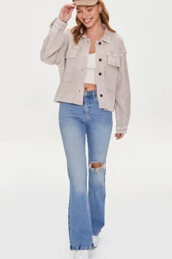 Reverse Fleece Drop-Sleeve Jacket