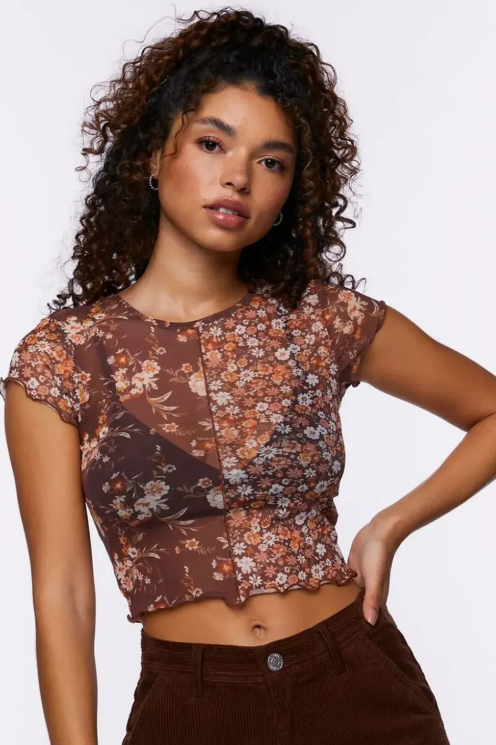 Reworked Floral Baby Tee