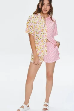 Reworked Floral Print Shorts