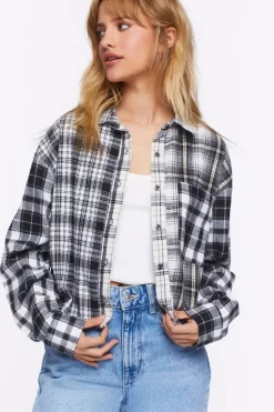 Reworked Mixed Plaid Flannel Shirt