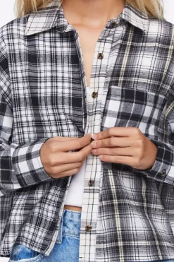 Reworked Mixed Plaid Flannel Shirt