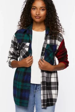 Reworked Mixed Plaid Flannel Shirt