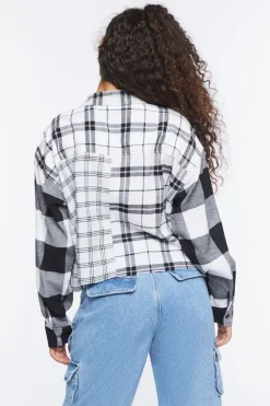 Reworked Mixed Plaid Flannel Shirt