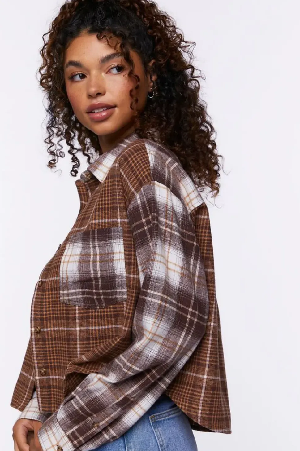 Reworked Plaid Boxy Flannel Shirt