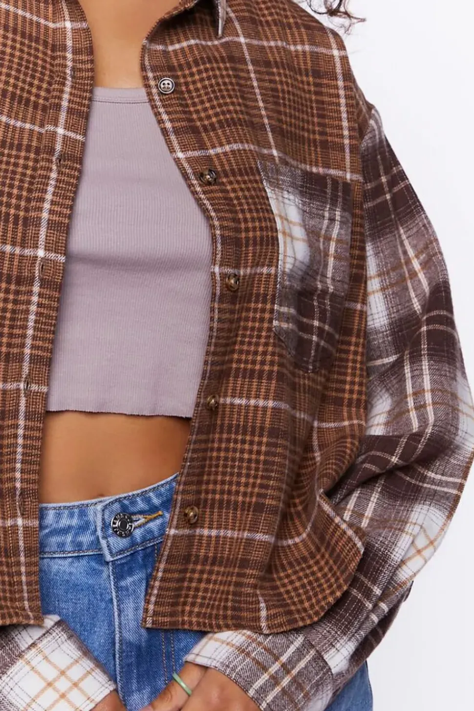 Reworked Plaid Boxy Flannel Shirt