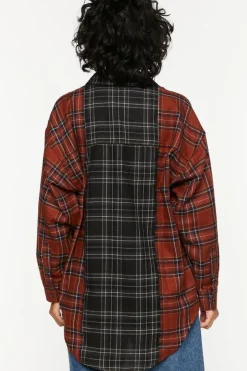 Reworked Plaid High-Low Shirt