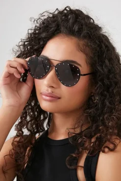 Rhinestone Aviator Sunglasses