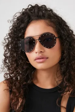 Rhinestone Aviator Sunglasses