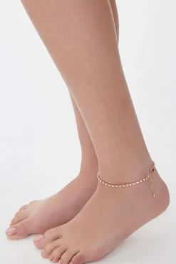 Rhinestone Box Chain Anklet