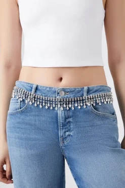Rhinestone Box Chain Belt