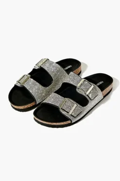 Rhinestone Buckled Slides