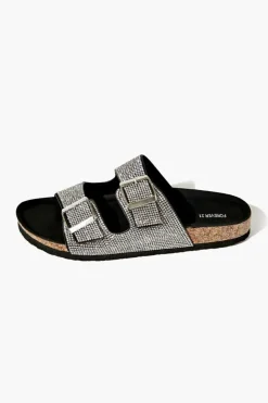Rhinestone Buckled Slides