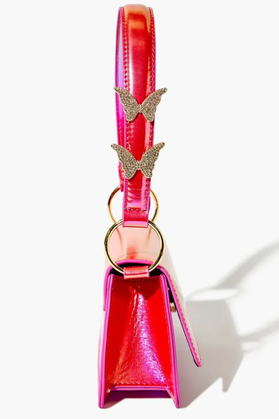 Rhinestone Butterfly Baguette Bag