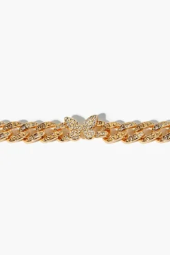 Rhinestone Butterfly Chain Bracelet