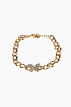 Rhinestone Butterfly Chain Bracelet