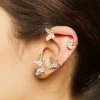 Rhinestone Butterfly Ear Cuff & Stud Set