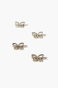 Rhinestone Butterfly Hair Clip Set