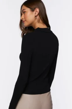 Rhinestone Button-Loop Sweater