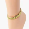 Rhinestone Chain Anklet Set