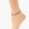 Rhinestone Chain Anklet Set