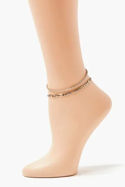 Rhinestone Chain Anklet Set