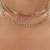 Rhinestone Chain Layered Necklace Set
