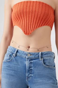 Rhinestone Cherry Charm Belly Chain
