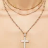 Rhinestone Cross Necklace Set