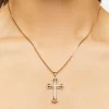 Rhinestone Cross Pendant Necklace