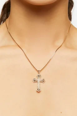 Rhinestone Cross Pendant Necklace