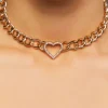 Rhinestone Cutout Heart Choker Necklace